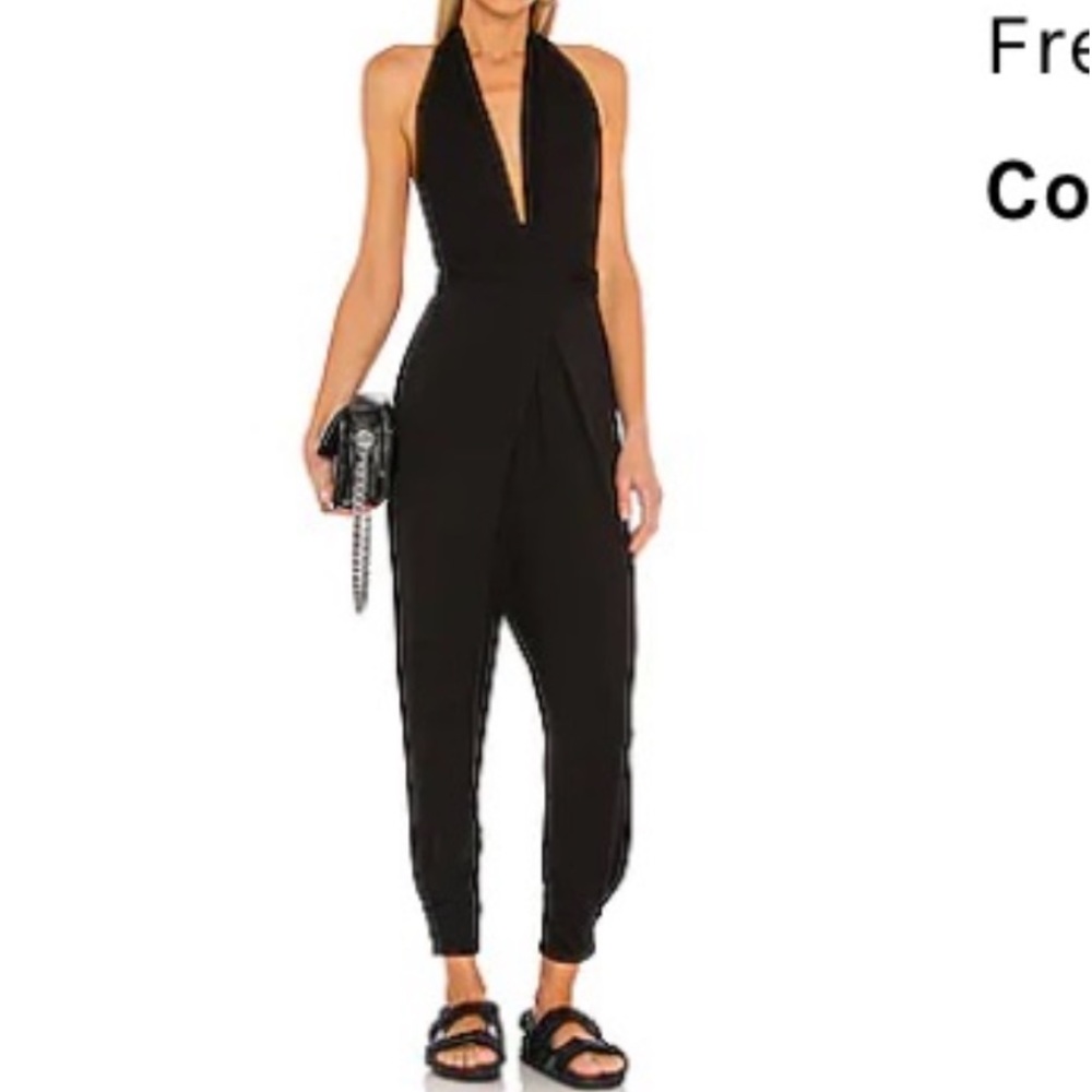 Free people's black backless  oversized Jumpsuit